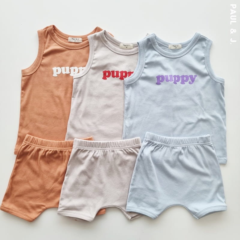 PAUL & J - Korean Children Fashion - #Kfashion4kids - Puppy Top Bottom Set - 3