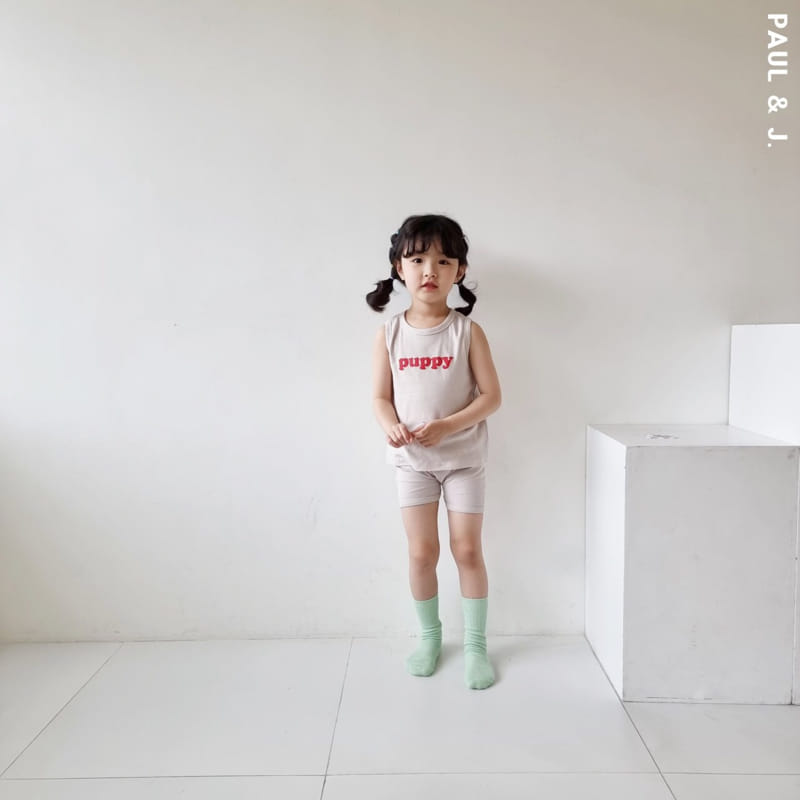 PAUL & J - Korean Children Fashion - #Kfashion4kids - Puppy Top Bottom Set - 6