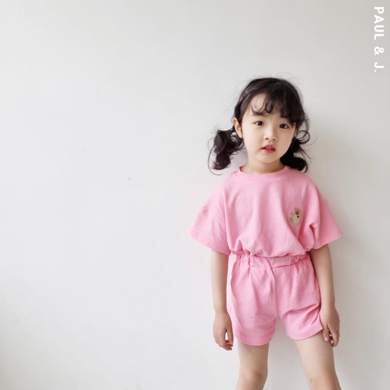PAUL & J - Korean Children Fashion - #Kfashion4kids - Bear Embroidery Top Bottom Set - 10