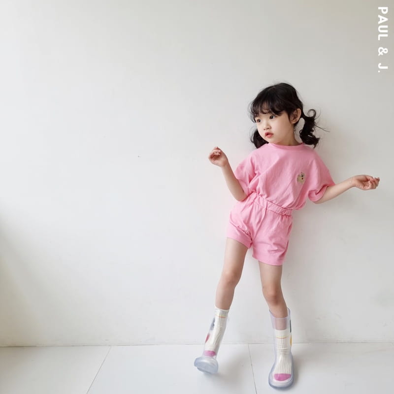 PAUL & J - Korean Children Fashion - #Kfashion4kids - Bear Embroidery Top Bottom Set - 11