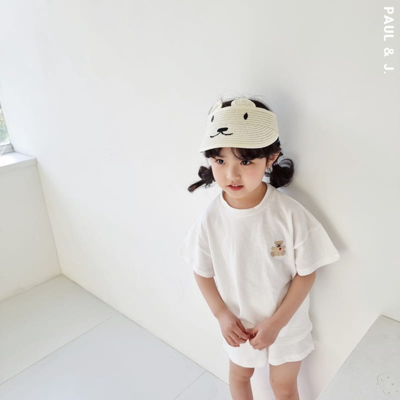 PAUL & J - Korean Children Fashion - #Kfashion4kids - Bear Embroidery Top Bottom Set - 4