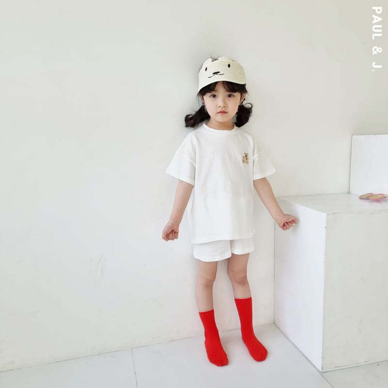 PAUL & J - Korean Children Fashion - #Kfashion4kids - Bear Embroidery Top Bottom Set - 5