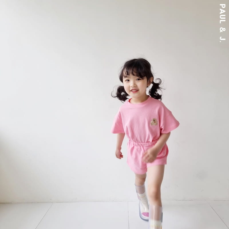 PAUL & J - Korean Children Fashion - #Kfashion4kids - Bear Embroidery Top Bottom Set - 7