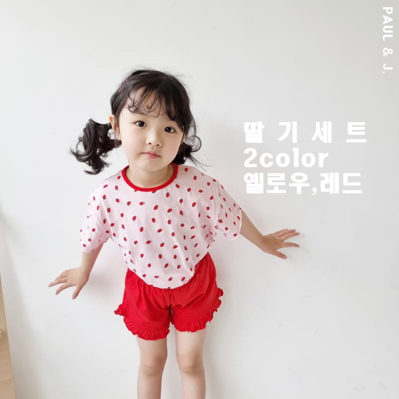 PAUL & J - Korean Children Fashion - #Kfashion4kids - Strawberry Top Bottom Set - 2
