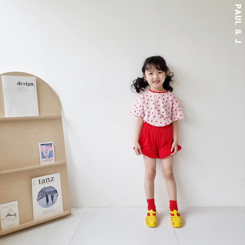 PAUL & J - Korean Children Fashion - #Kfashion4kids - Strawberry Top Bottom Set - 3