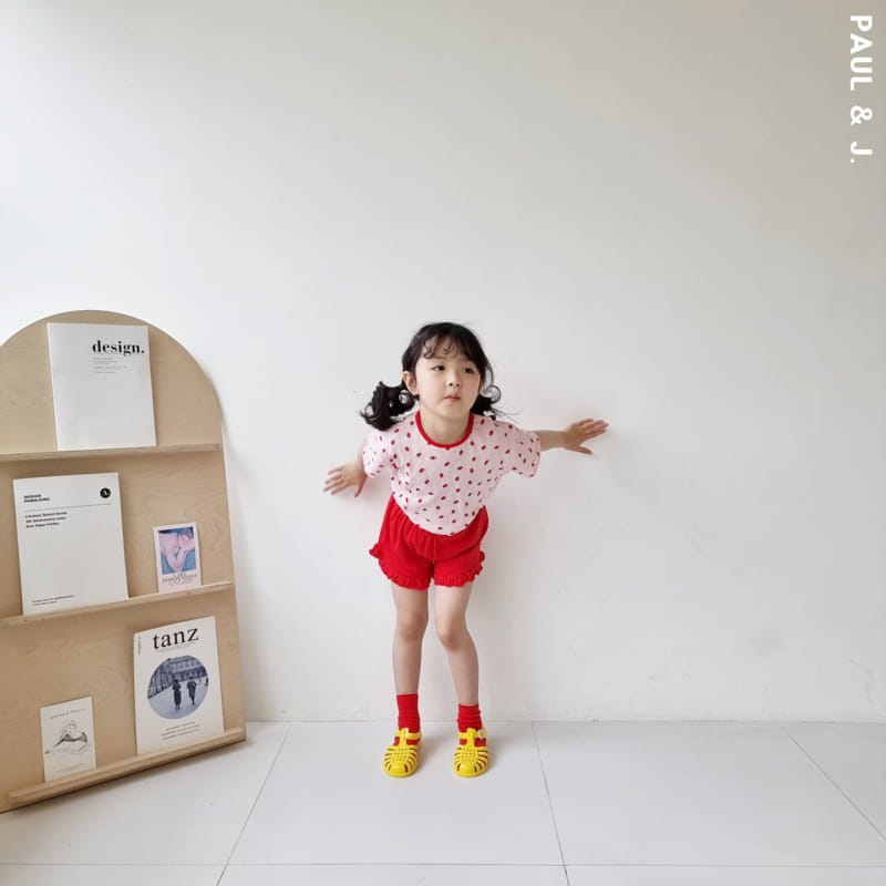 PAUL & J - Korean Children Fashion - #Kfashion4kids - Strawberry Top Bottom Set - 5