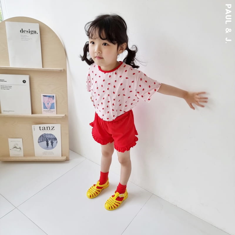 PAUL & J - Korean Children Fashion - #Kfashion4kids - Strawberry Top Bottom Set - 6