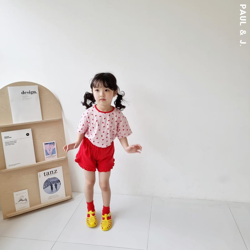 PAUL & J - Korean Children Fashion - #Kfashion4kids - Strawberry Top Bottom Set - 7