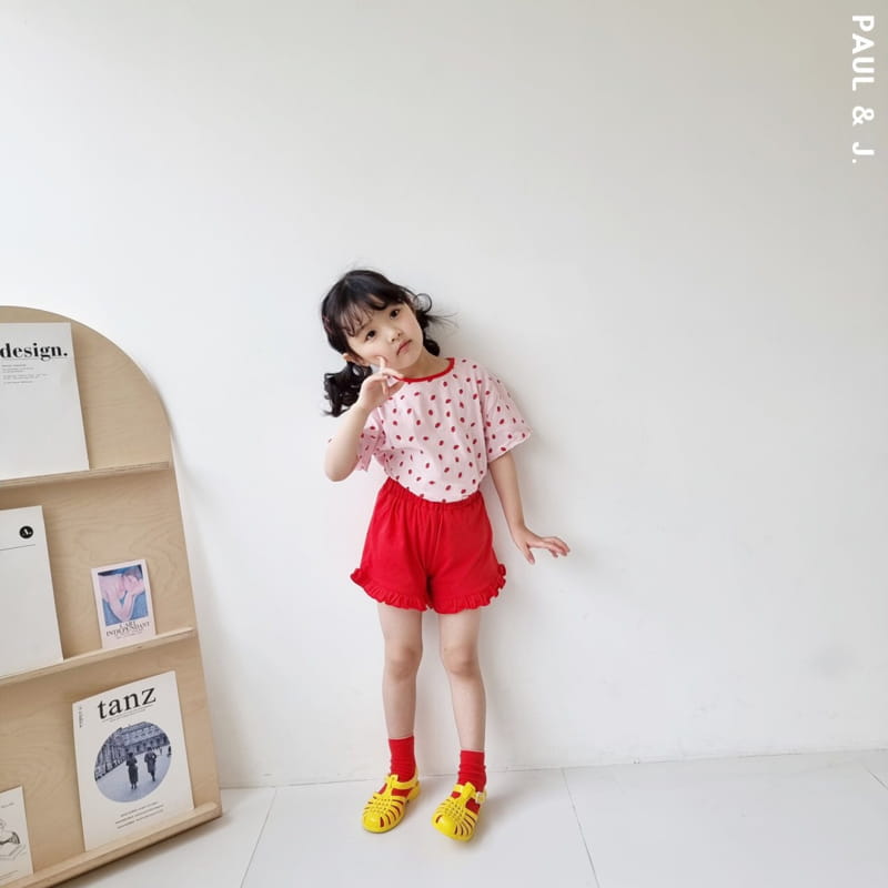 PAUL & J - Korean Children Fashion - #Kfashion4kids - Strawberry Top Bottom Set - 8