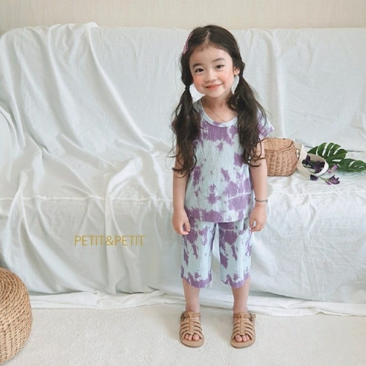 PETIT & PETIT - Korean Children Fashion - #Kfashion4kids - Water Painting Pleats Top Bottom Set - 2