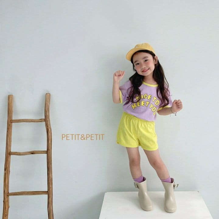 PETIT & PETIT - Korean Children Fashion - #Kfashion4kids - Nice TO Meet You Top Bottom Set