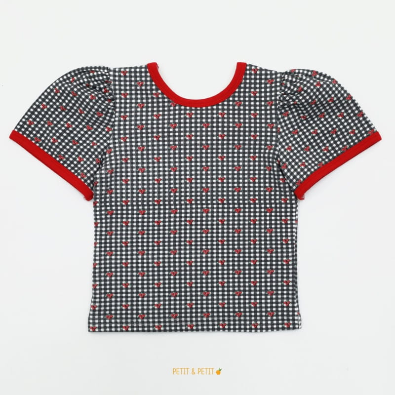 PETIT & PETIT - Korean Children Fashion - #Kfashion4kids - Check Flower Tee