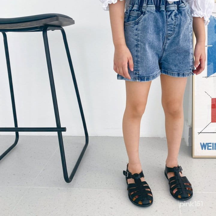 PINK151 - Korean Children Fashion - #Kfashion4kids - Slit Denim Shorts - 6