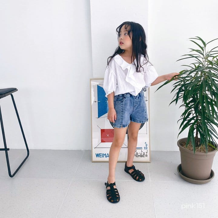 PINK151 - Korean Children Fashion - #Kfashion4kids - Slit Denim Shorts - 8