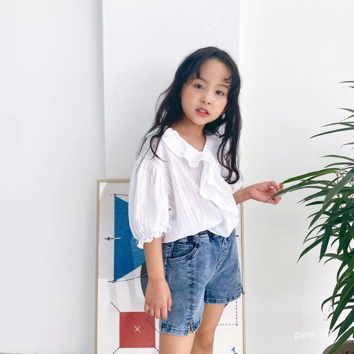 PINK151 - Korean Children Fashion - #Kfashion4kids - Slit Denim Shorts - 9