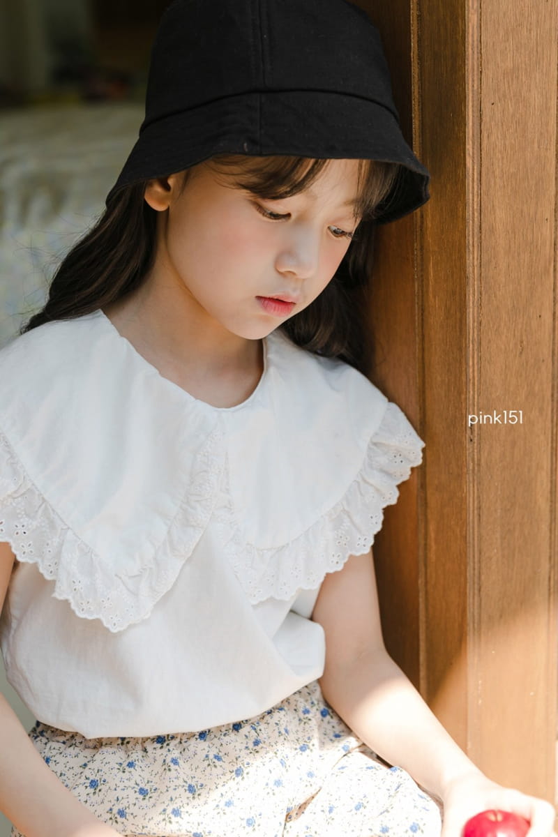 PINK151 - Korean Children Fashion - #Kfashion4kids - Frill Collar Sleeveless Tee - 10