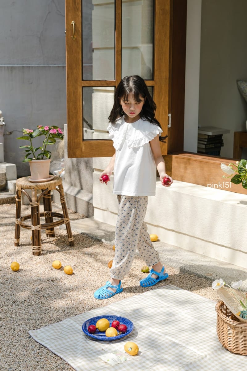 PINK151 - Korean Children Fashion - #Kfashion4kids - Frill Collar Sleeveless Tee - 3