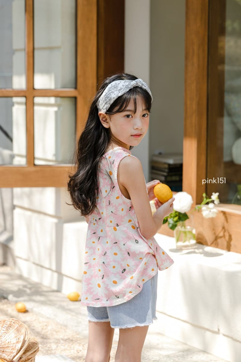 PINK151 - Korean Children Fashion - #Kfashion4kids - Blooming Sleeveless Tee - 12