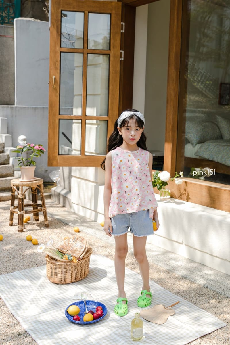 PINK151 - Korean Children Fashion - #Kfashion4kids - Blooming Sleeveless Tee - 2