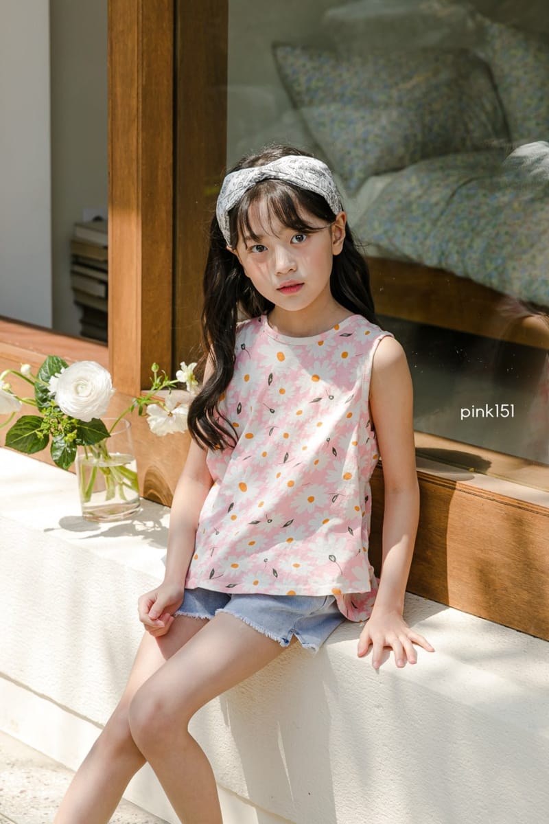 PINK151 - Korean Children Fashion - #Kfashion4kids - Blooming Sleeveless Tee - 3