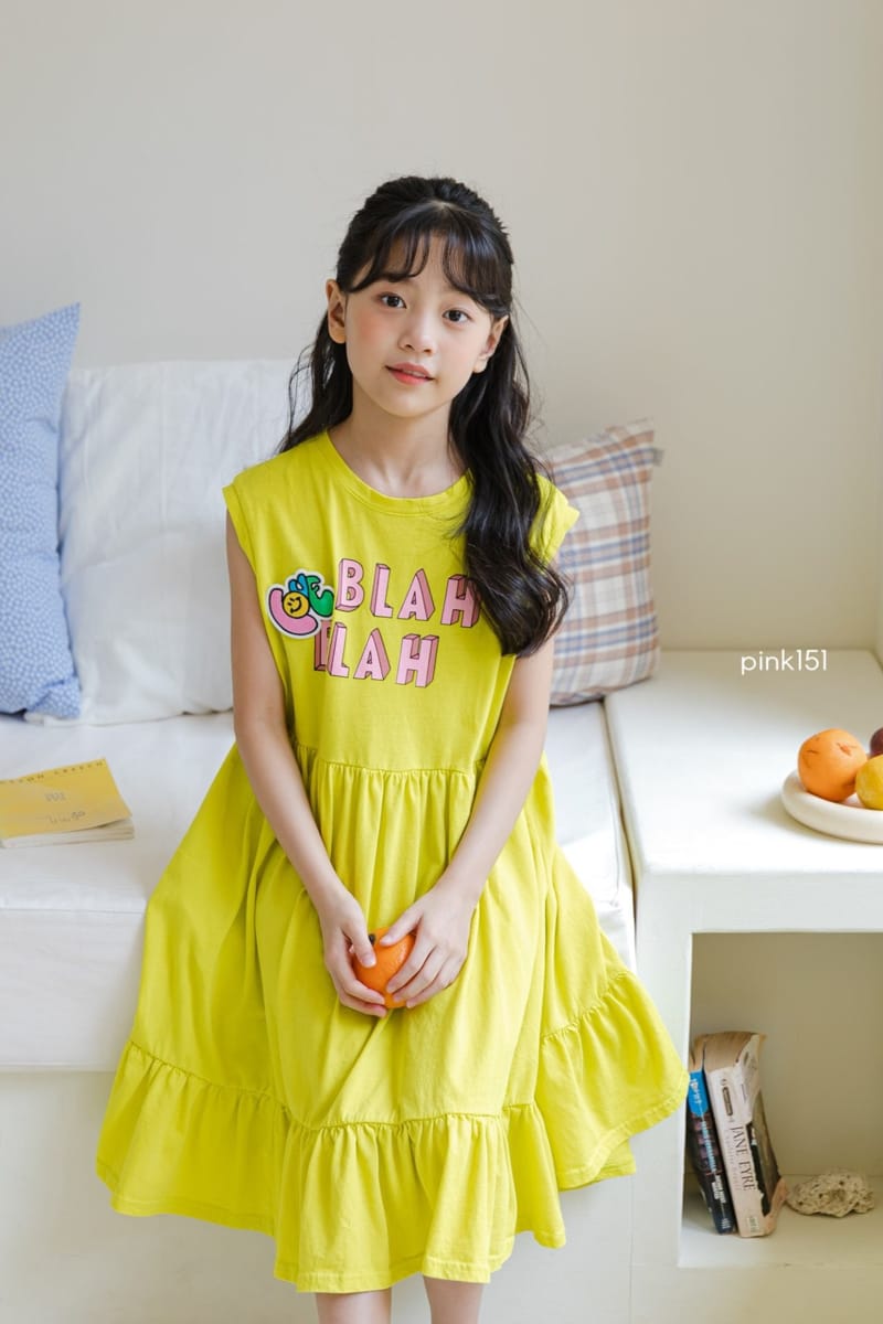 PINK151 - Korean Children Fashion - #Kfashion4kids - Blah Blah One-piece
