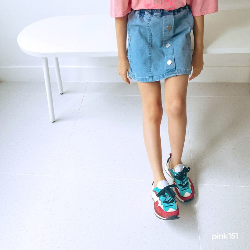 PINK151 - Korean Children Fashion - #Kfashion4kids - Button Denim Skirt