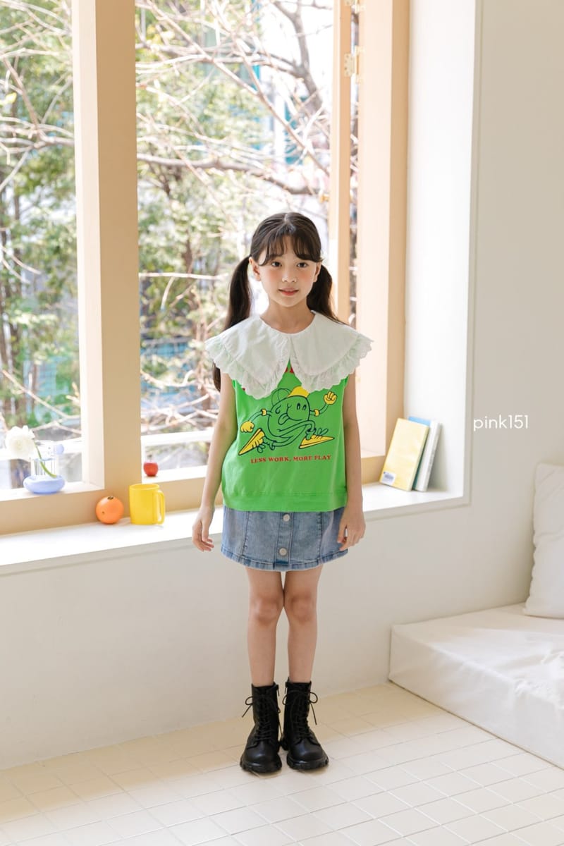 PINK151 - Korean Children Fashion - #Kfashion4kids - Button Denim Skirt - 3