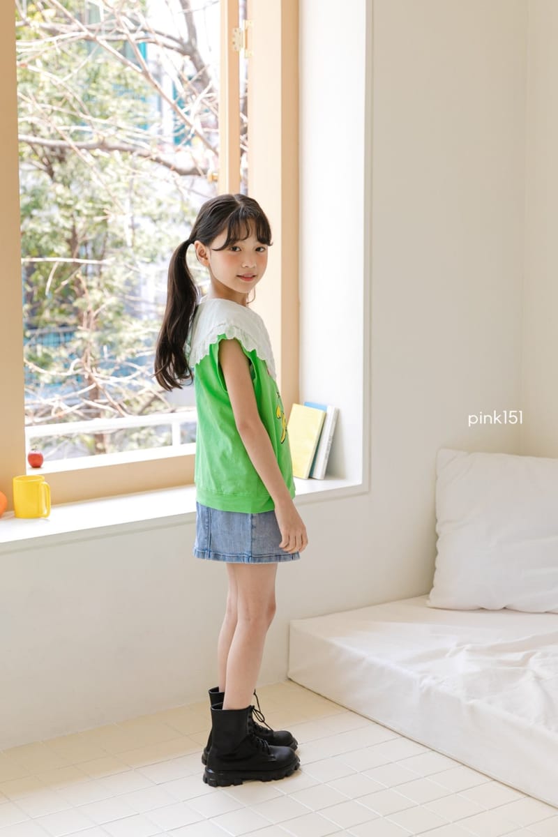 PINK151 - Korean Children Fashion - #Kfashion4kids - Button Denim Skirt - 4