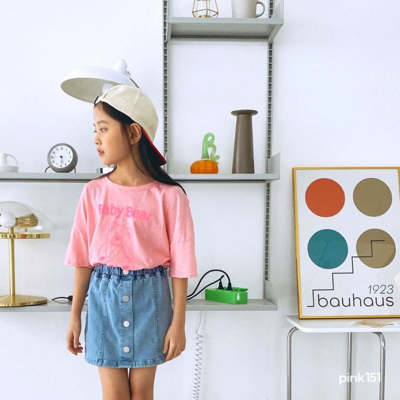 PINK151 - Korean Children Fashion - #Kfashion4kids - Button Denim Skirt - 7