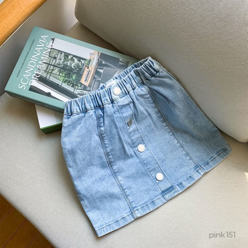 PINK151 - Korean Children Fashion - #Kfashion4kids - Button Denim Skirt - 9