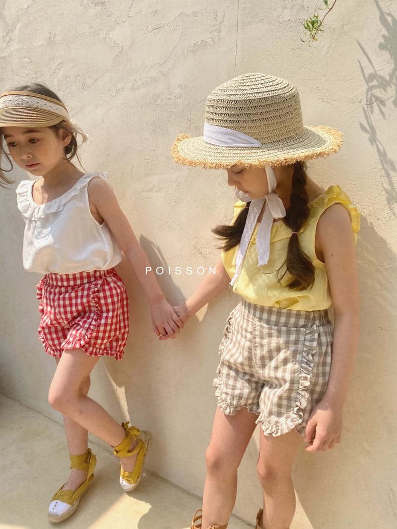 POISSON - Korean Children Fashion - #Kfashion4kids - Check Frill Shorts
