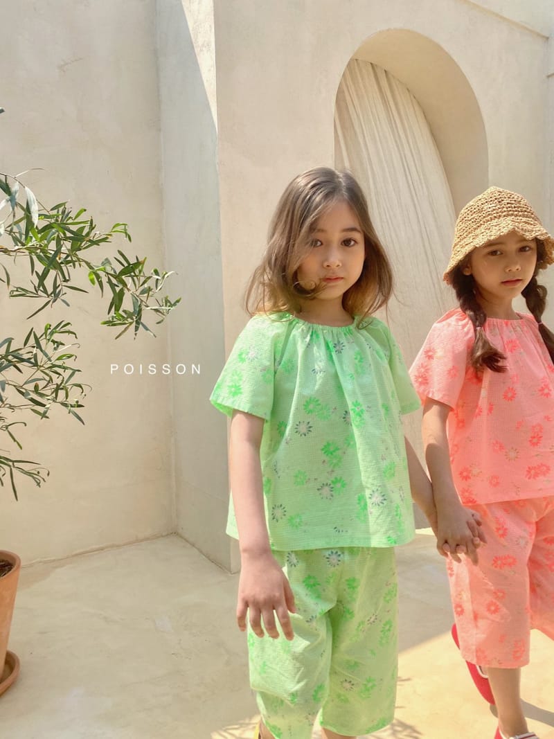 POISSON - Korean Children Fashion - #Kfashion4kids - Floral Top Bottom Set - 4