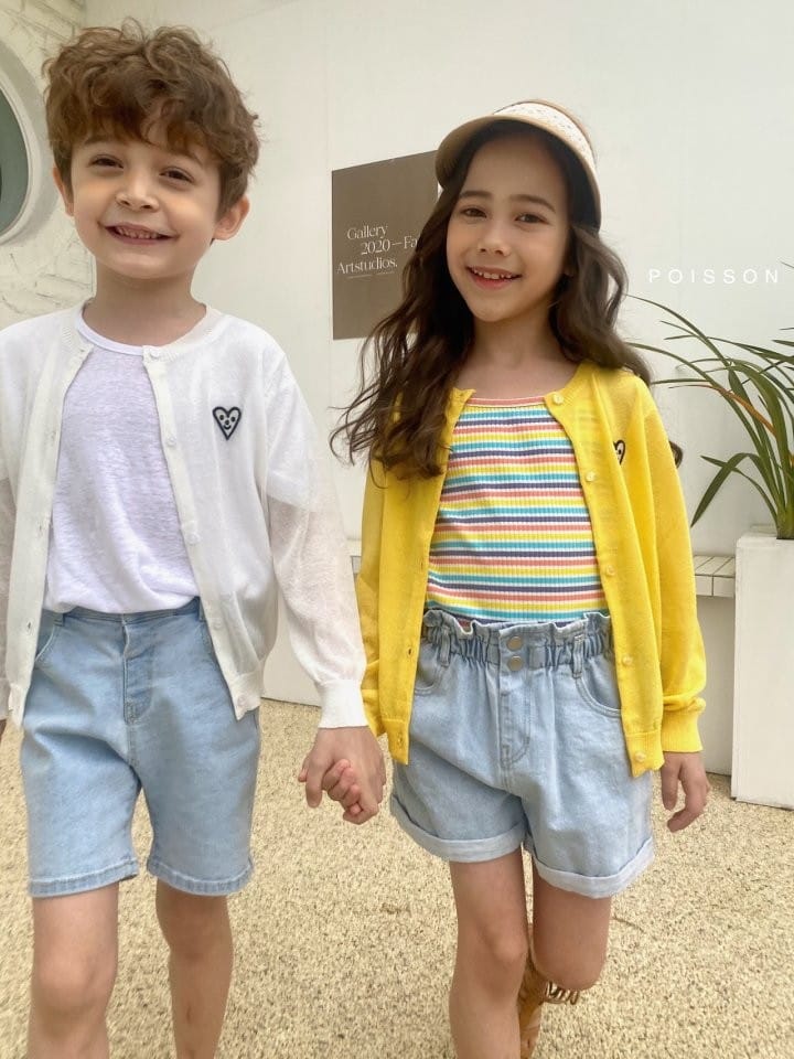 POISSON - Korean Children Fashion - #Kfashion4kids - Heart Summer Cardigan
