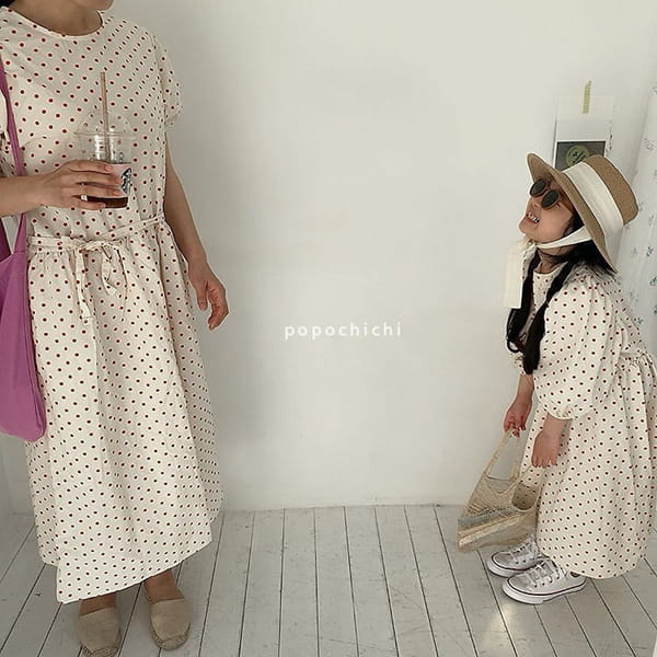 POPOCHICHI - Korean Children Fashion - #Kfashion4kids - Mom I Love Dots One-piece - 3