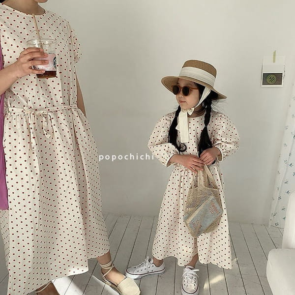 POPOCHICHI - Korean Children Fashion - #Kfashion4kids - Mom I Love Dots One-piece - 4