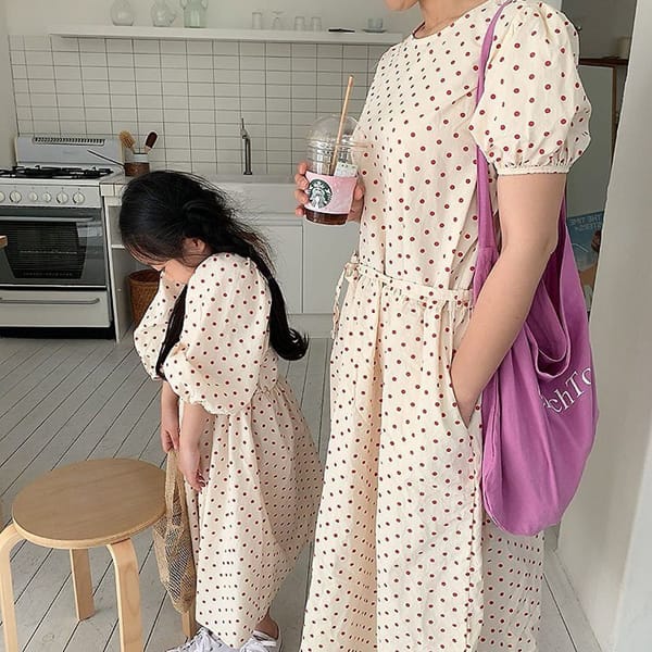 POPOCHICHI - Korean Children Fashion - #Kfashion4kids - Mom I Love Dots One-piece - 5