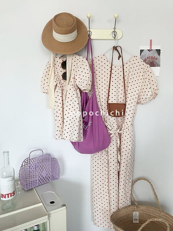 POPOCHICHI - Korean Children Fashion - #Kfashion4kids - Mom I Love Dots One-piece - 6