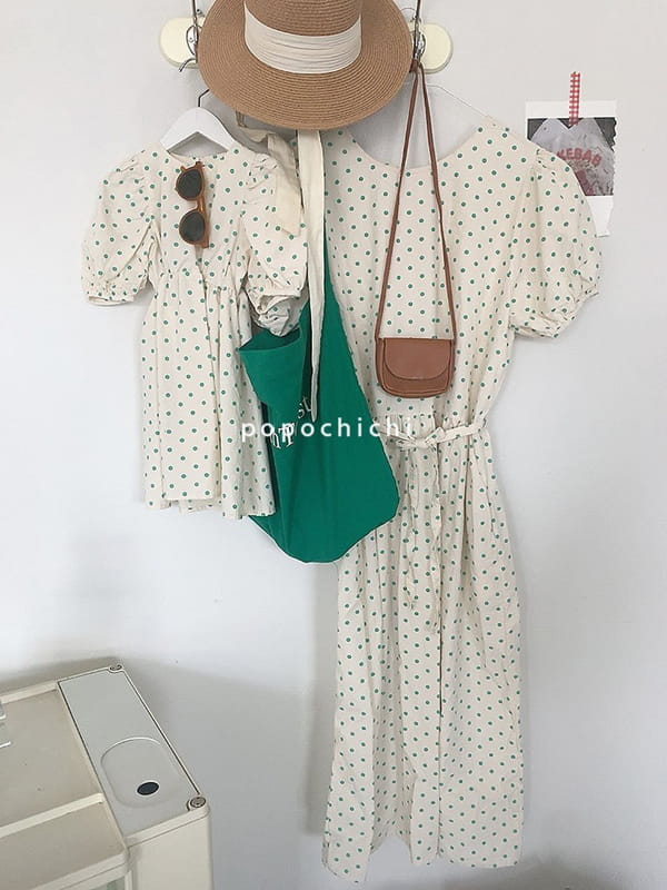 POPOCHICHI - Korean Children Fashion - #Kfashion4kids - Mom I Love Dots One-piece - 7