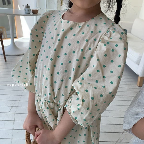 POPOCHICHI - Korean Children Fashion - #Kfashion4kids - I Love Dots One-piece - 2