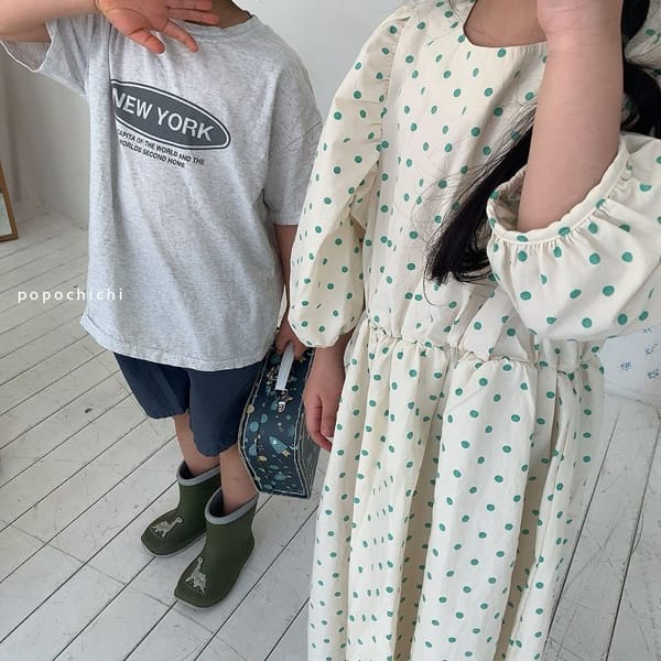 POPOCHICHI - Korean Children Fashion - #Kfashion4kids - I Love Dots One-piece - 5