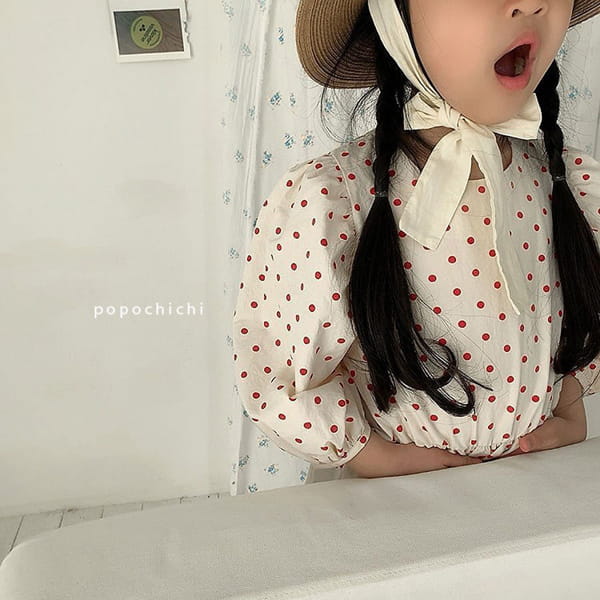 POPOCHICHI - Korean Children Fashion - #Kfashion4kids - I Love Dots One-piece - 9