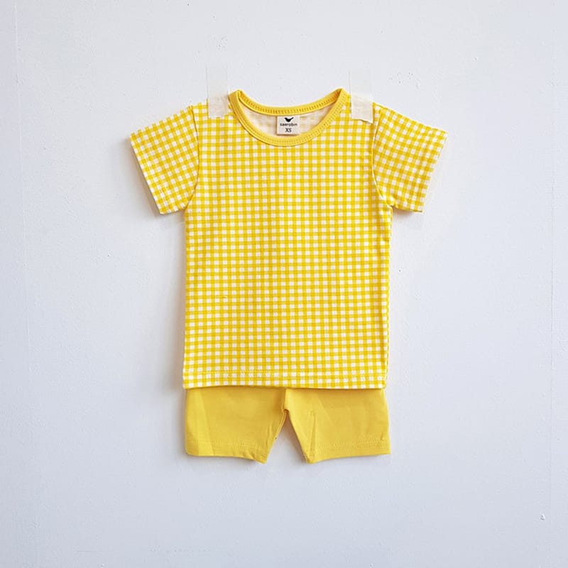 SAEROBIN - Korean Children Fashion - #Kfashion4kids - Check Short Sleeves Easywear - 2