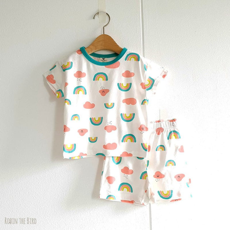 SAEROBIN - Korean Children Fashion - #Kfashion4kids - Rainbow Top Bottom Set