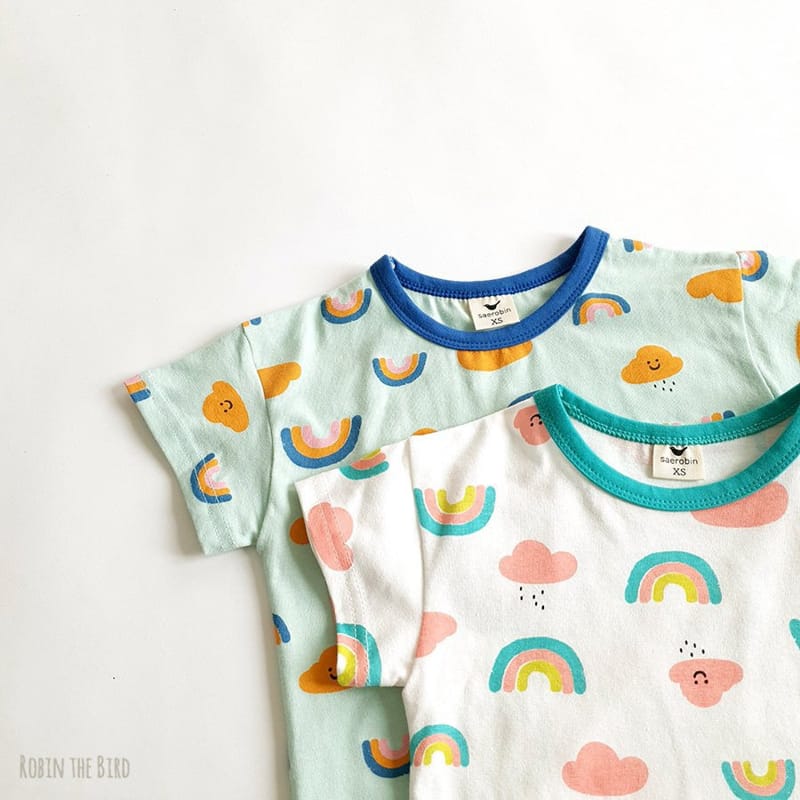 SAEROBIN - Korean Children Fashion - #Kfashion4kids - Rainbow Top Bottom Set - 5