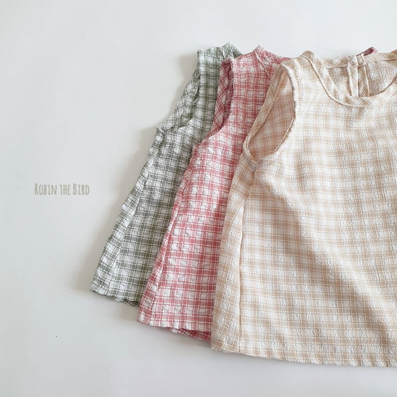 SAEROBIN - Korean Children Fashion - #Kfashion4kids - Volume Check Sleeveless Top Bottom Set - 8