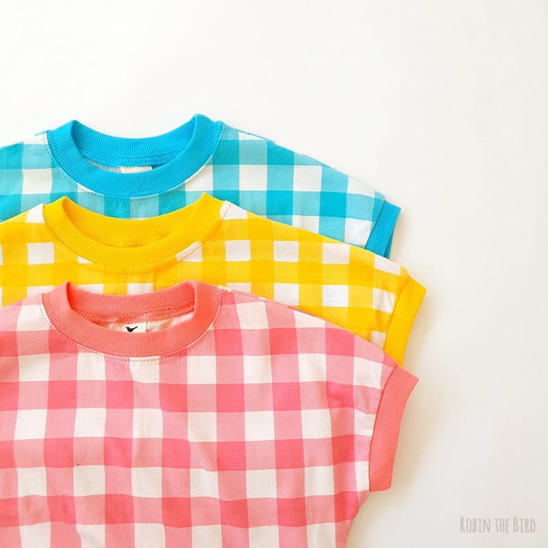 SAEROBIN - Korean Children Fashion - #Kfashion4kids - Bubble Gum Check Top Bottom Set - 10