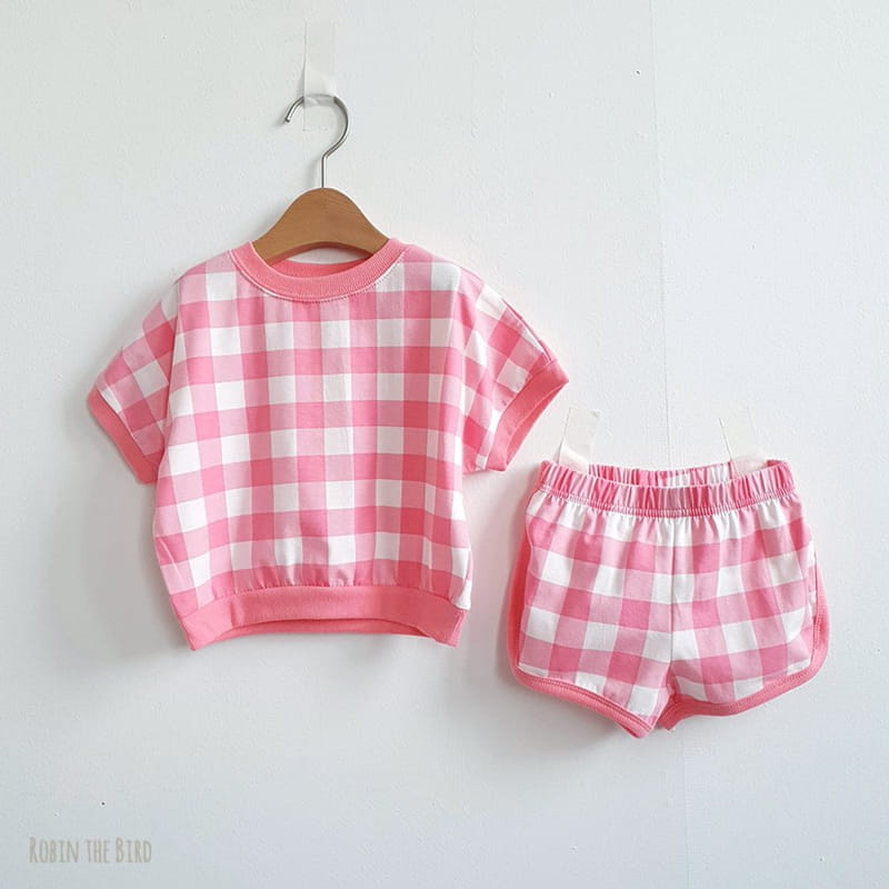 SAEROBIN - Korean Children Fashion - #Kfashion4kids - Bubble Gum Check Top Bottom Set - 4
