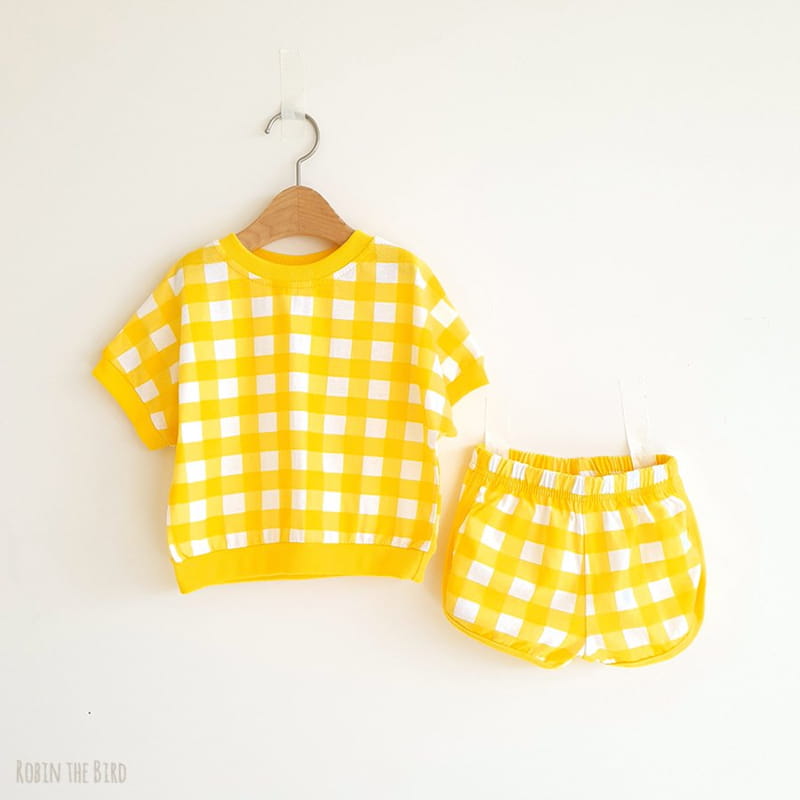 SAEROBIN - Korean Children Fashion - #Kfashion4kids - Bubble Gum Check Top Bottom Set - 5