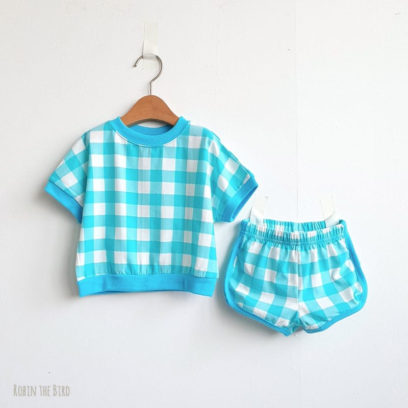 SAEROBIN - Korean Children Fashion - #Kfashion4kids - Bubble Gum Check Top Bottom Set - 6