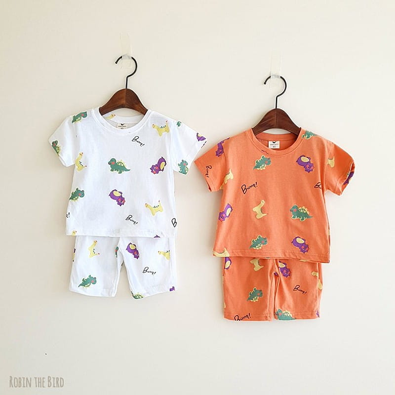 SAEROBIN - Korean Children Fashion - #Kfashion4kids - Dinosaur Top Bottom Set - 2